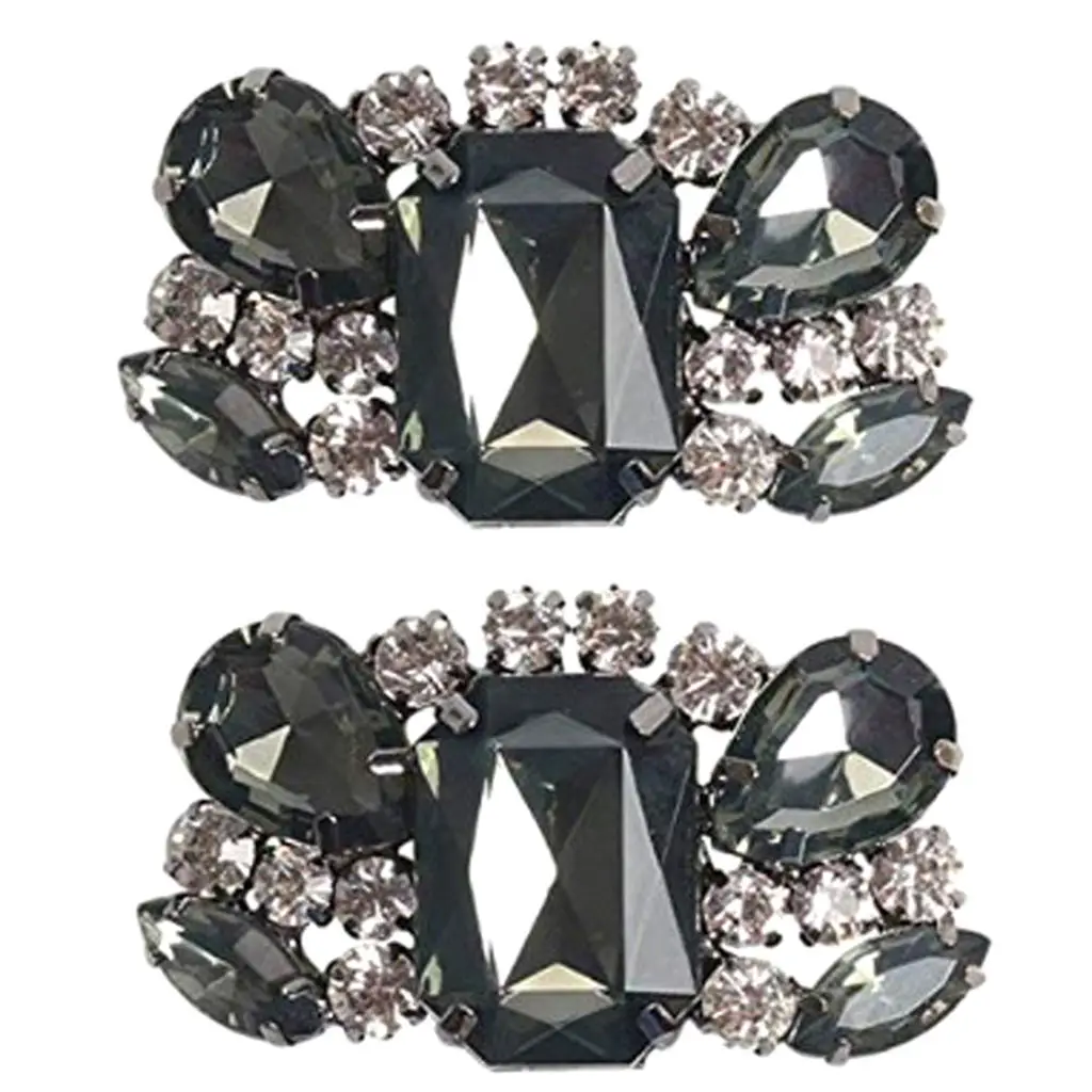 2x Full Rhinestones Crystals Shoe Clip for Decoration - Easy to Wear
