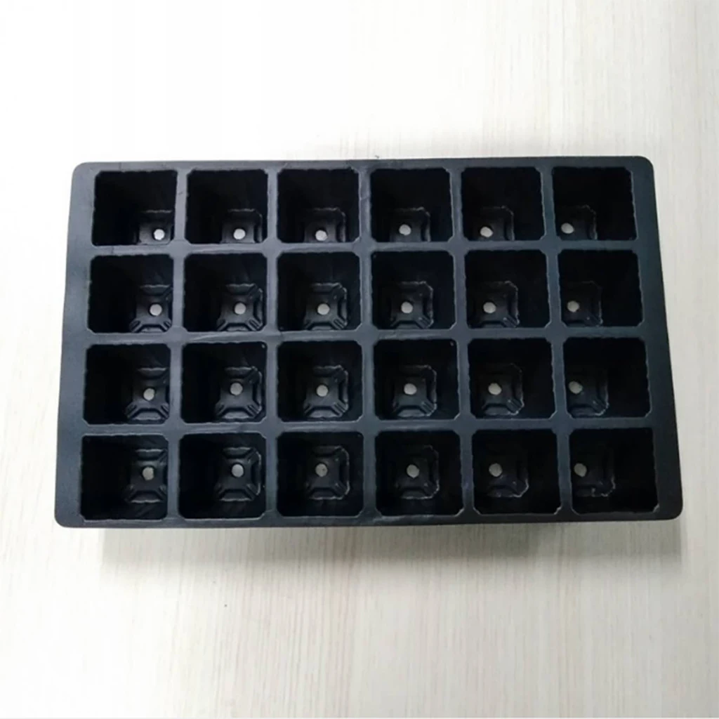 24 Cells Plastic Seedling Tray Kit Seed Germination Greenhouse Supplies