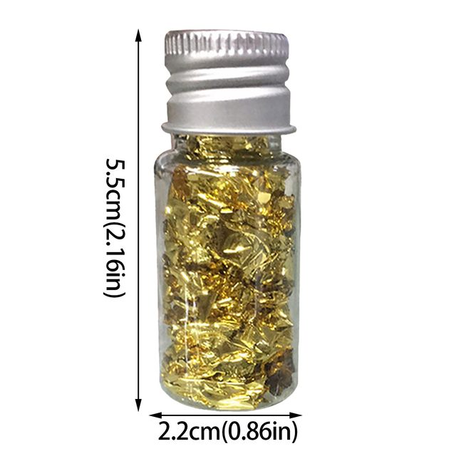 Top View of Edible Gold Leaf Flakes in Glass Jar Stock Photo - Image of  element, color: 237829290