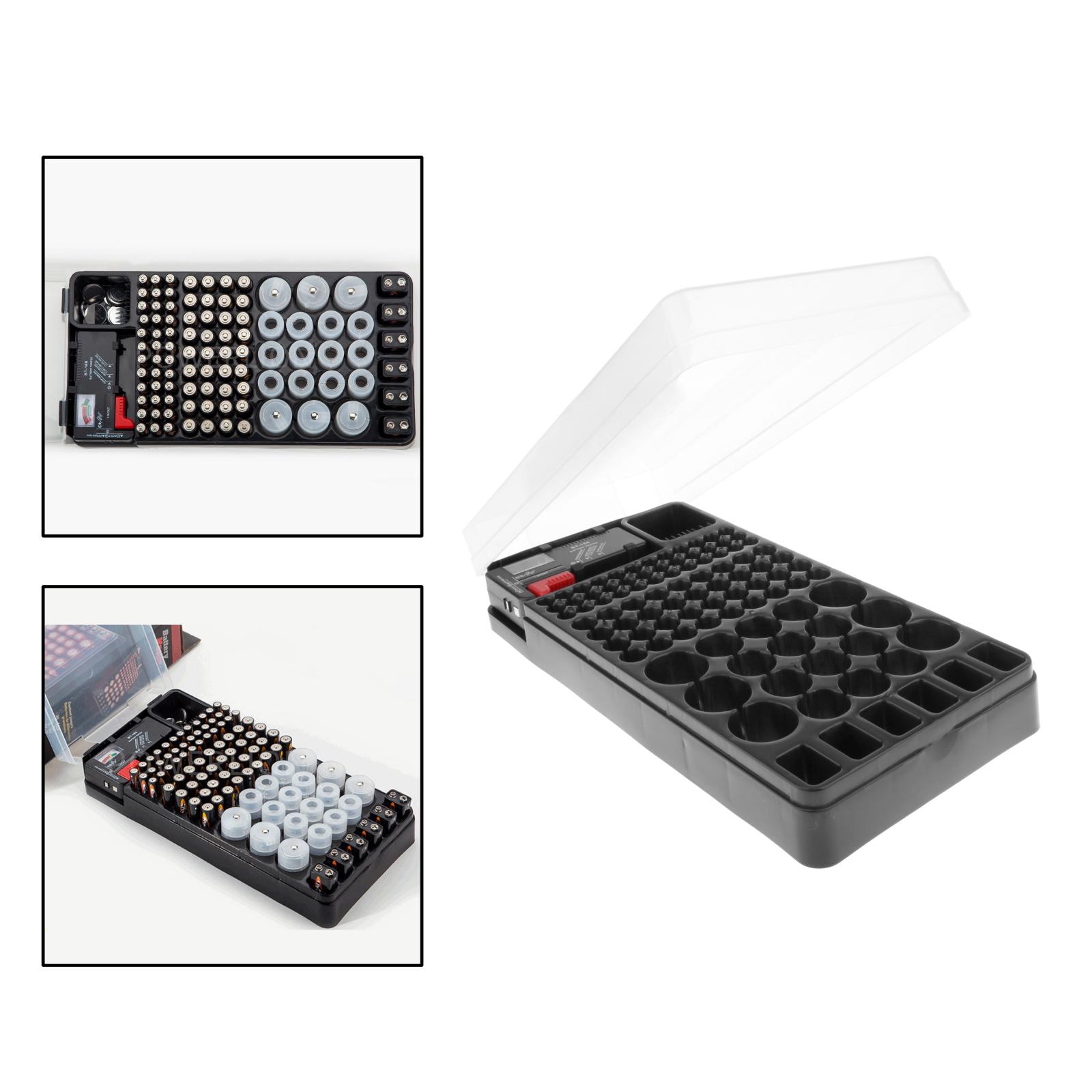 106 Grids Battery Organizer Storage Case, Organize AAA, AA, C, D & 9V Button Cell SIZES