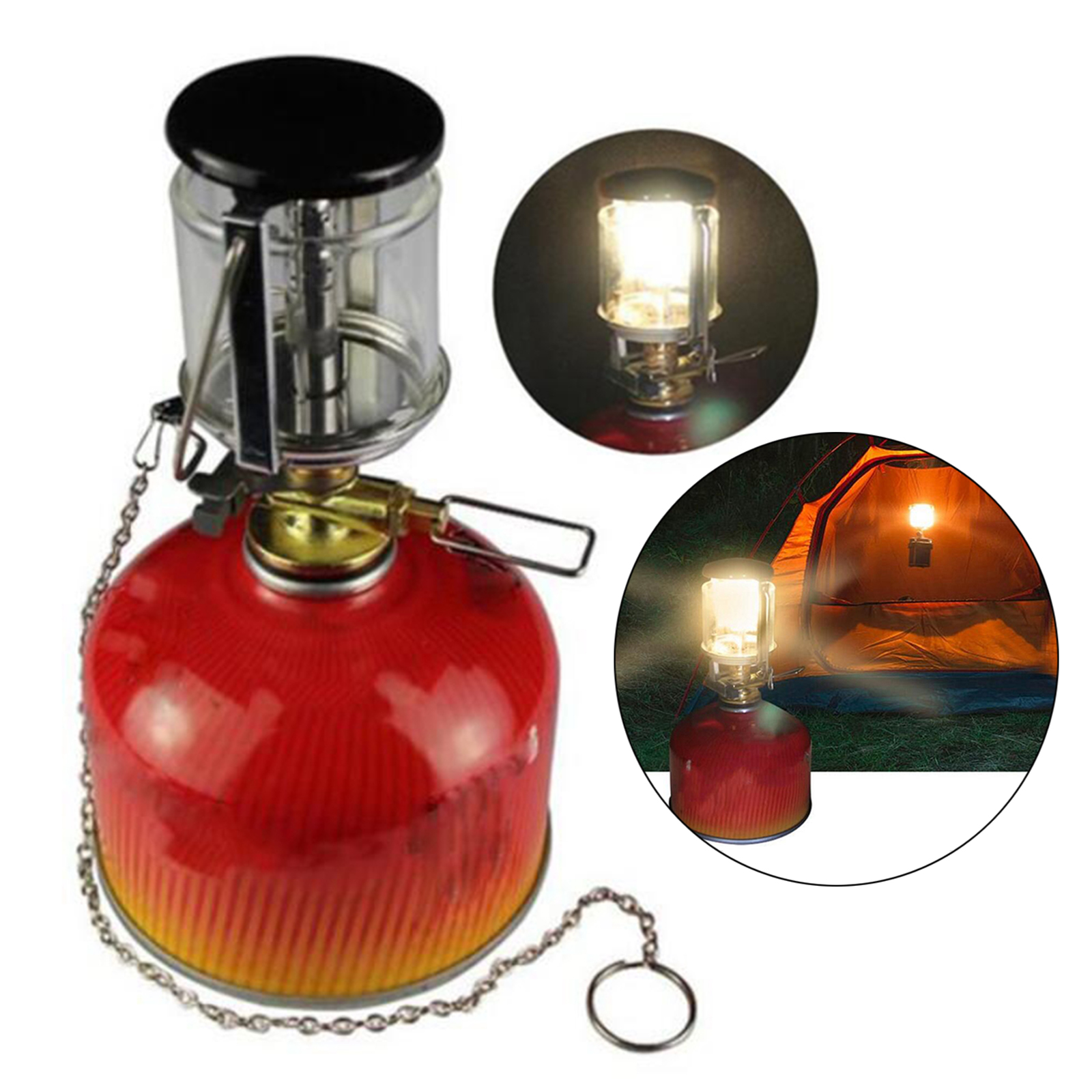 Mini Gas Lantern Fuel Lamp Adjustable Tent Light Trekking Torch Heater Stove