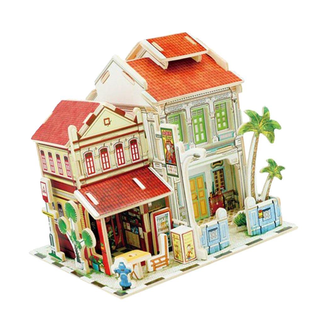 1:24 DIY Handicraft Miniature Project 3D Wooden Dolls House - Singapore Historic Shop