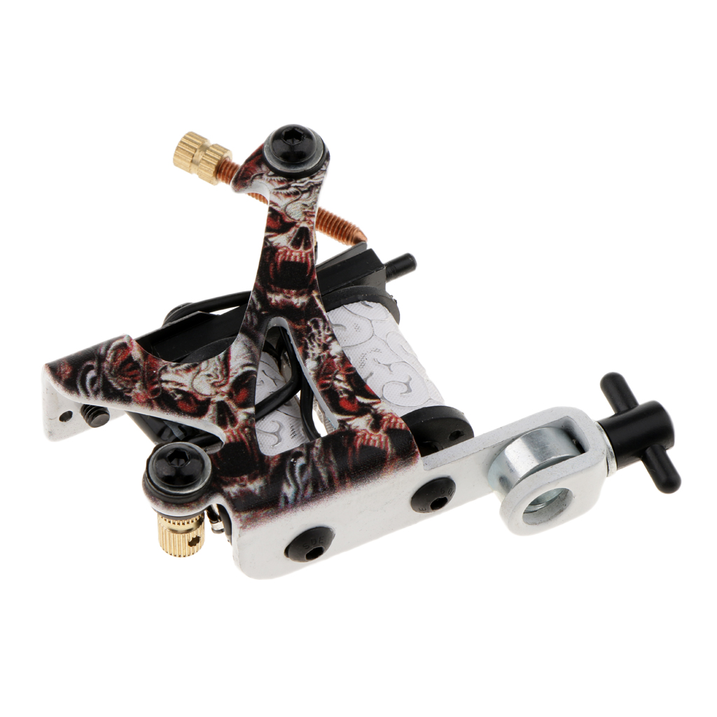 Exquisite Design Tattoo Supply Alloy Frame 10 Wrap Coils Tattoo Machine Gun for Shader Liner Supply with 3 Wrenches