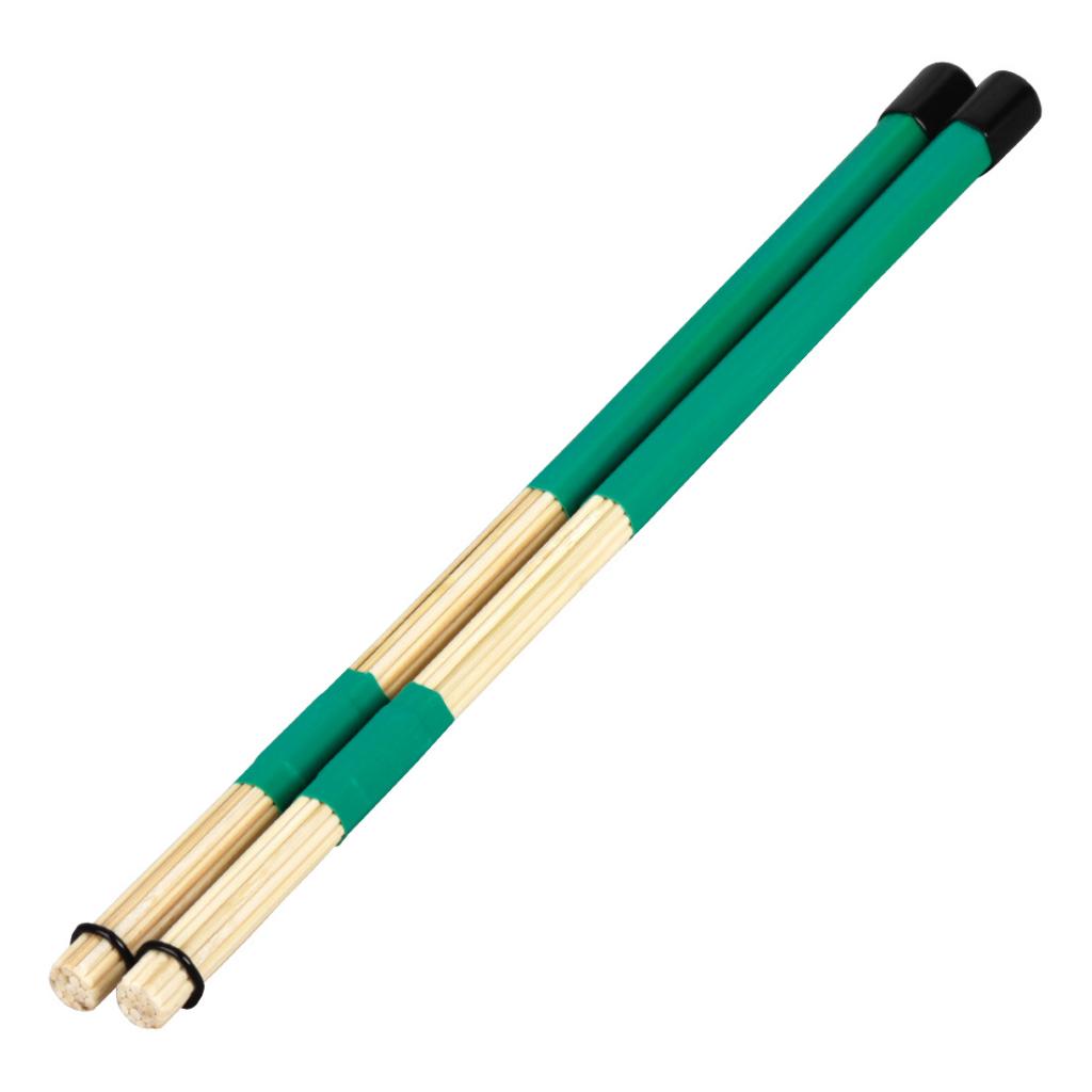 1 Pair Bass Drum Brushes Rods Drumsticks Green 400mm/15.75inch