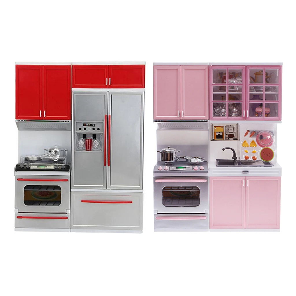 Kitchen Playset Refrigerator Stove Sink Set for Kids Role Play Games Gifts