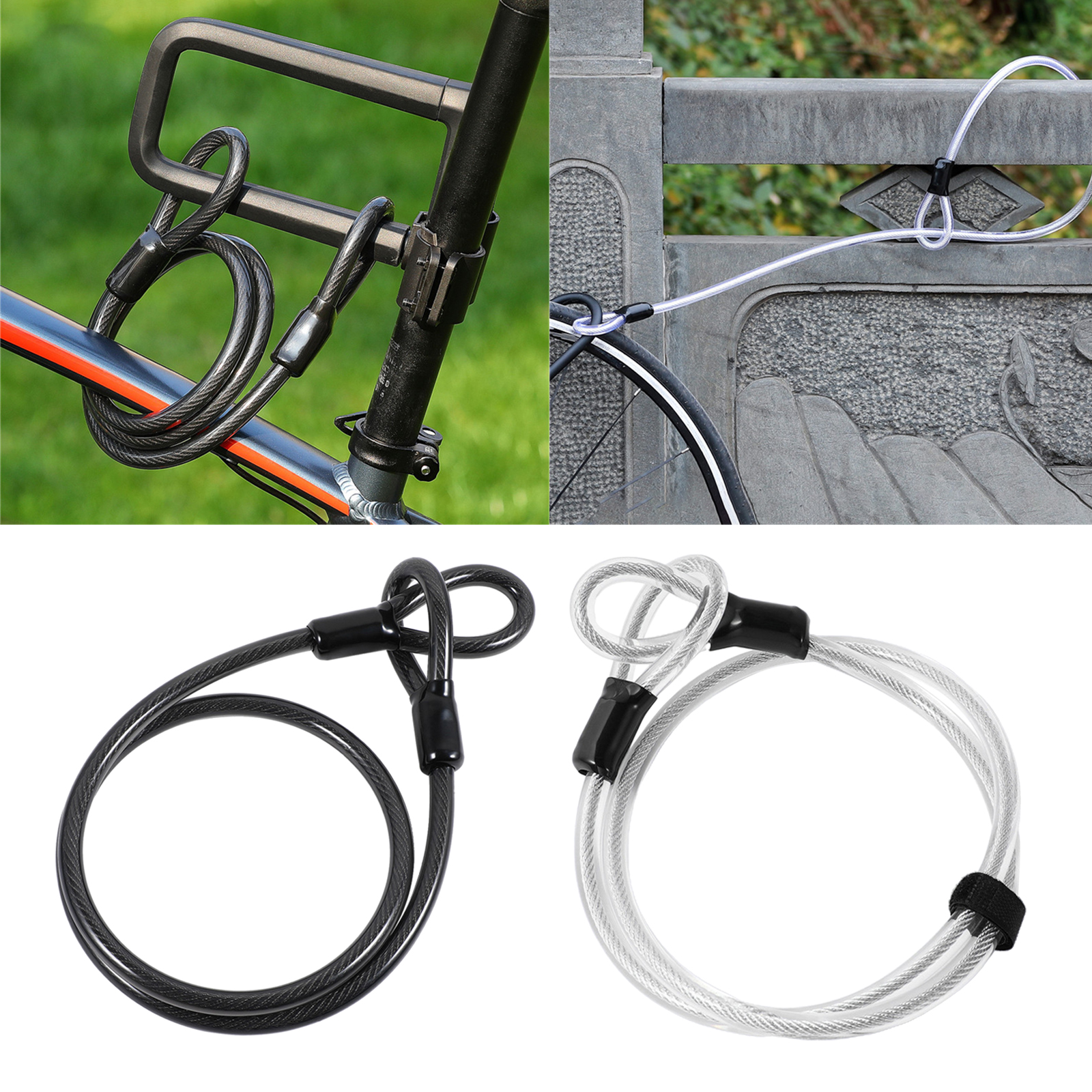 Safety Bike Steel Cable Braided with Loop end Strong Security Vinyl Coated 4ft Lock Cable for Boat Gate Ladder Motorbike