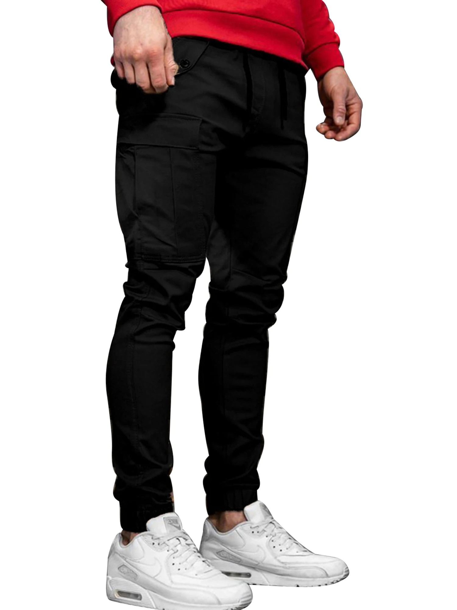CARETOO Jogger Cargo Mens Chino Jeans Pants Autumn Winter Stretch Leisure Trousers 