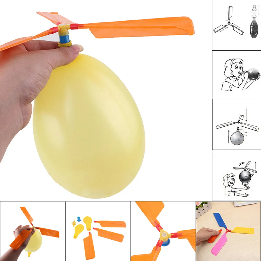 New Funny Toys For Kids Outdoor Balloon Helicopter Flying Toy Birthday Xmas Party Bag Stocking Filler Gift Baby Sensory Toys Y*