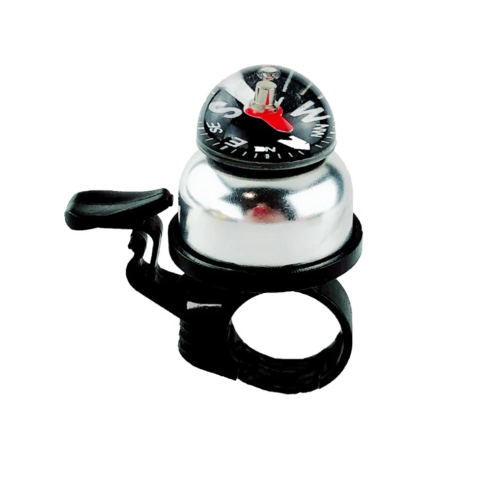 Bike Ring Bell with Compass, Kids` Bicycle Tricycle Aluminum Alloy Hooter Bicycle Ring Bell with Loud Clear Sound
