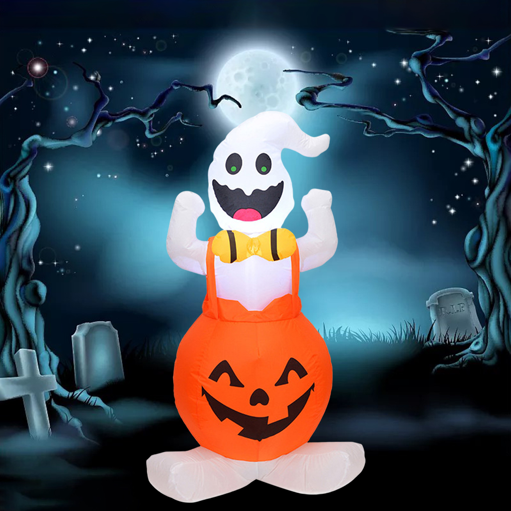 120cm Halloween Decorations Inflatable Ghost Pumpkin LED Light Outdoor Terror Scary Props Inflatable Toy Haunted House Supplies