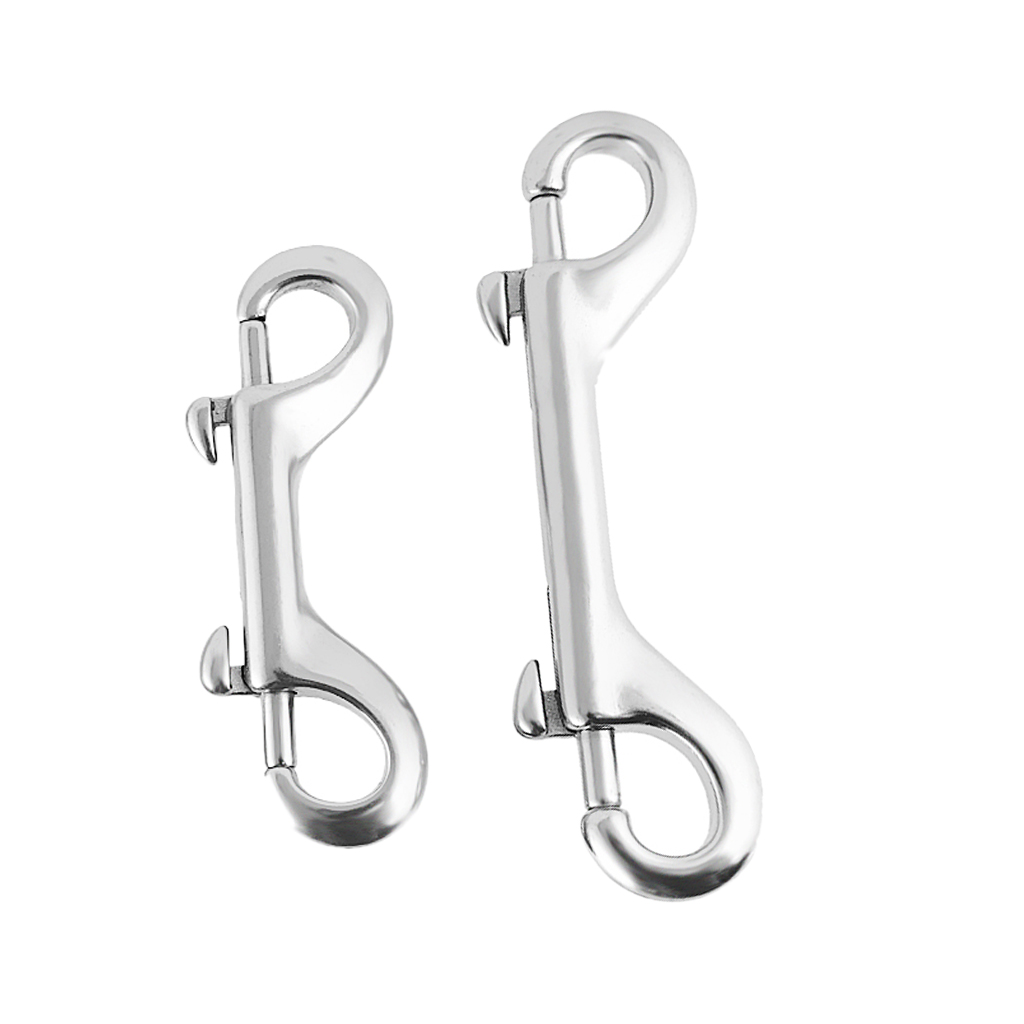 MagiDeal 2 Pieces Stainless Steel Scuba Diving Double End Snap Hooks Buckle Metal Clip for Heavy Duty Projects Secure Rope