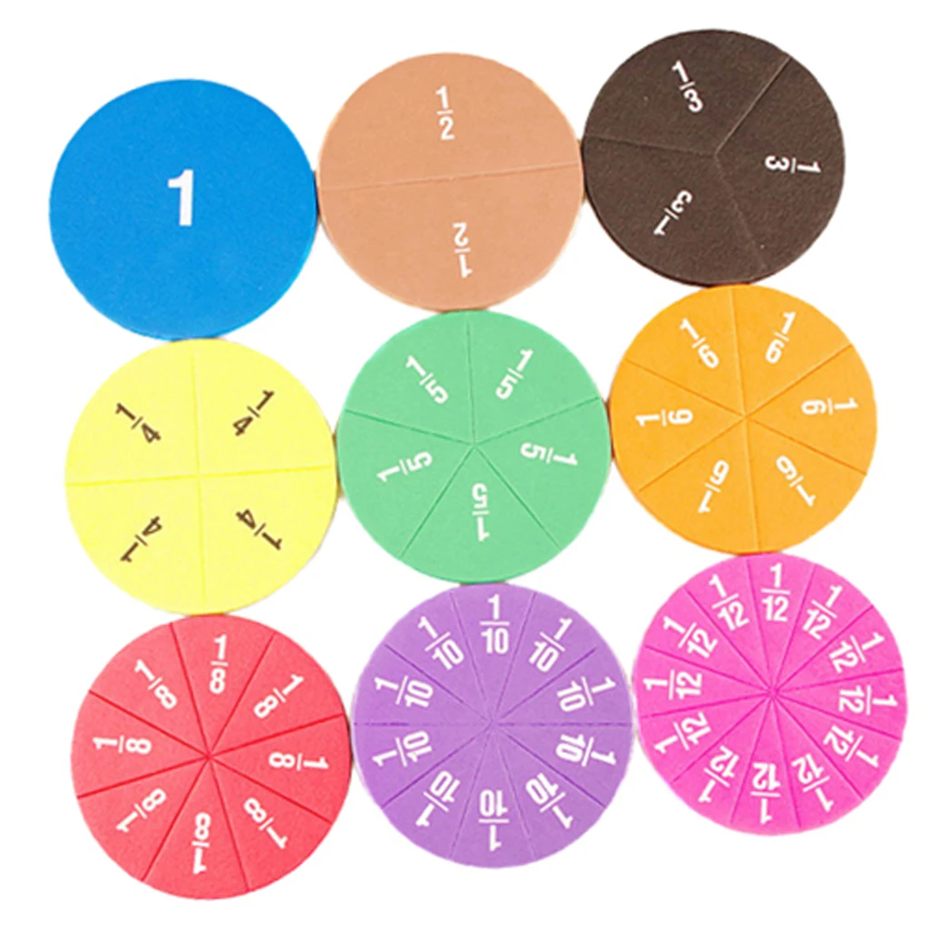 Circular Fractions Counting EVA Toys Children Operation Learning Toy Age 3+ Number Teaching Aids