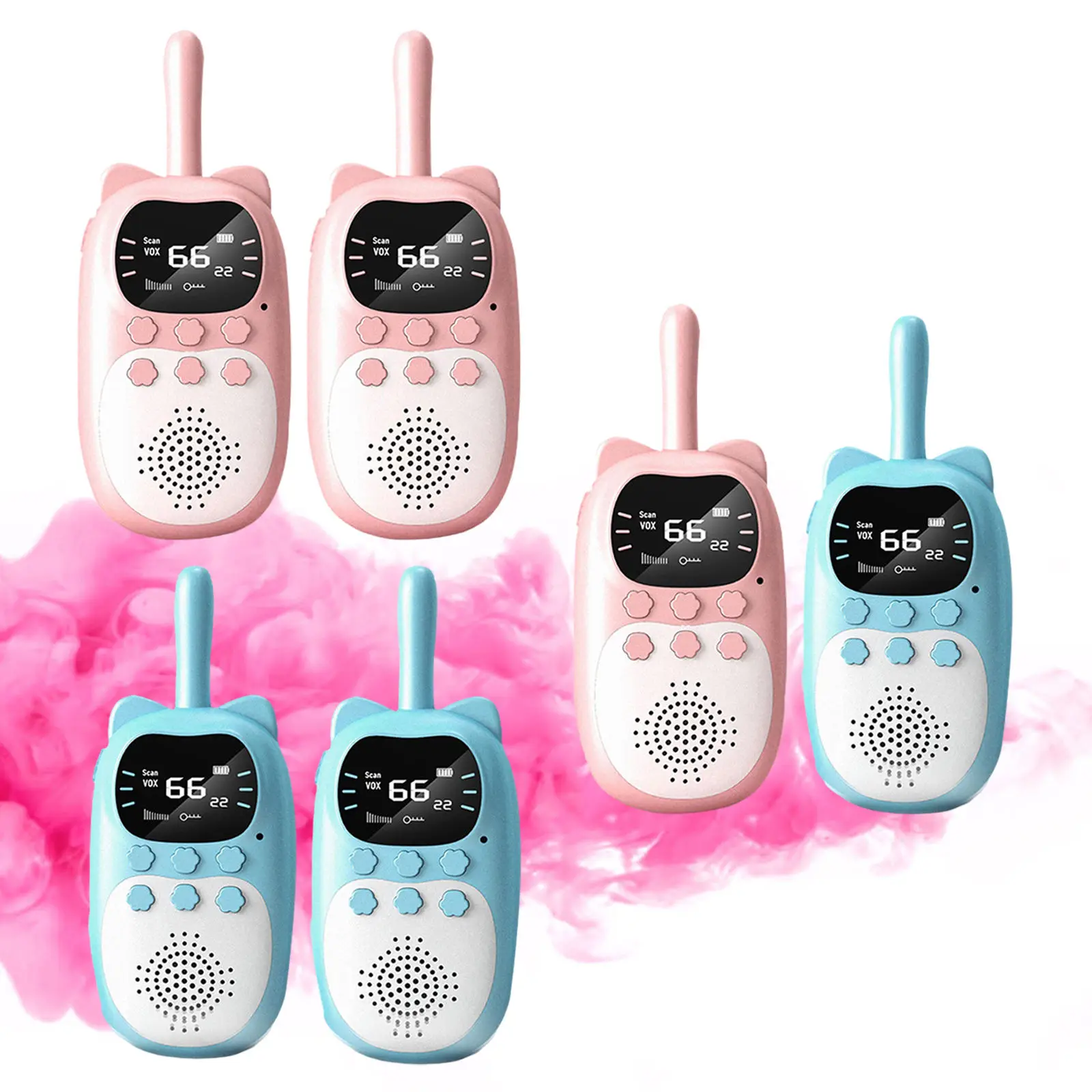 ABS Kids Walkie Talkies with FM Radio LCD Toys for Children Fishing Camping