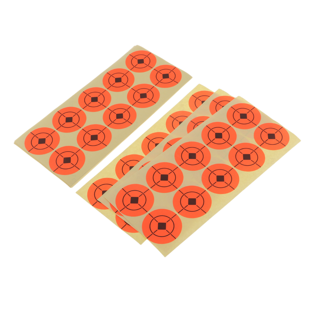 Sunnmix 250pcs 4cm Adhesive Target Stickers Hunting Shooting Tool Florescent for both long and short distance shooting -Orange