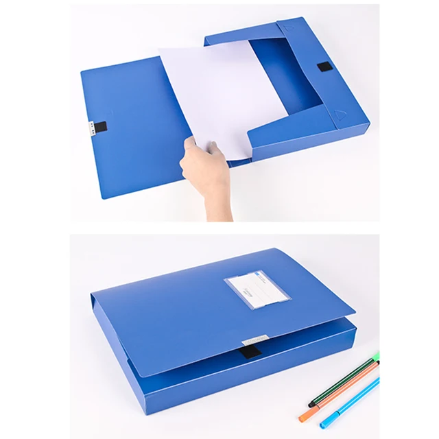 Tradineur - Archivador definitivo, caja archivo plegable de cartón, 2  posiciones, tamaño folio, fácil montaje, conservar documen