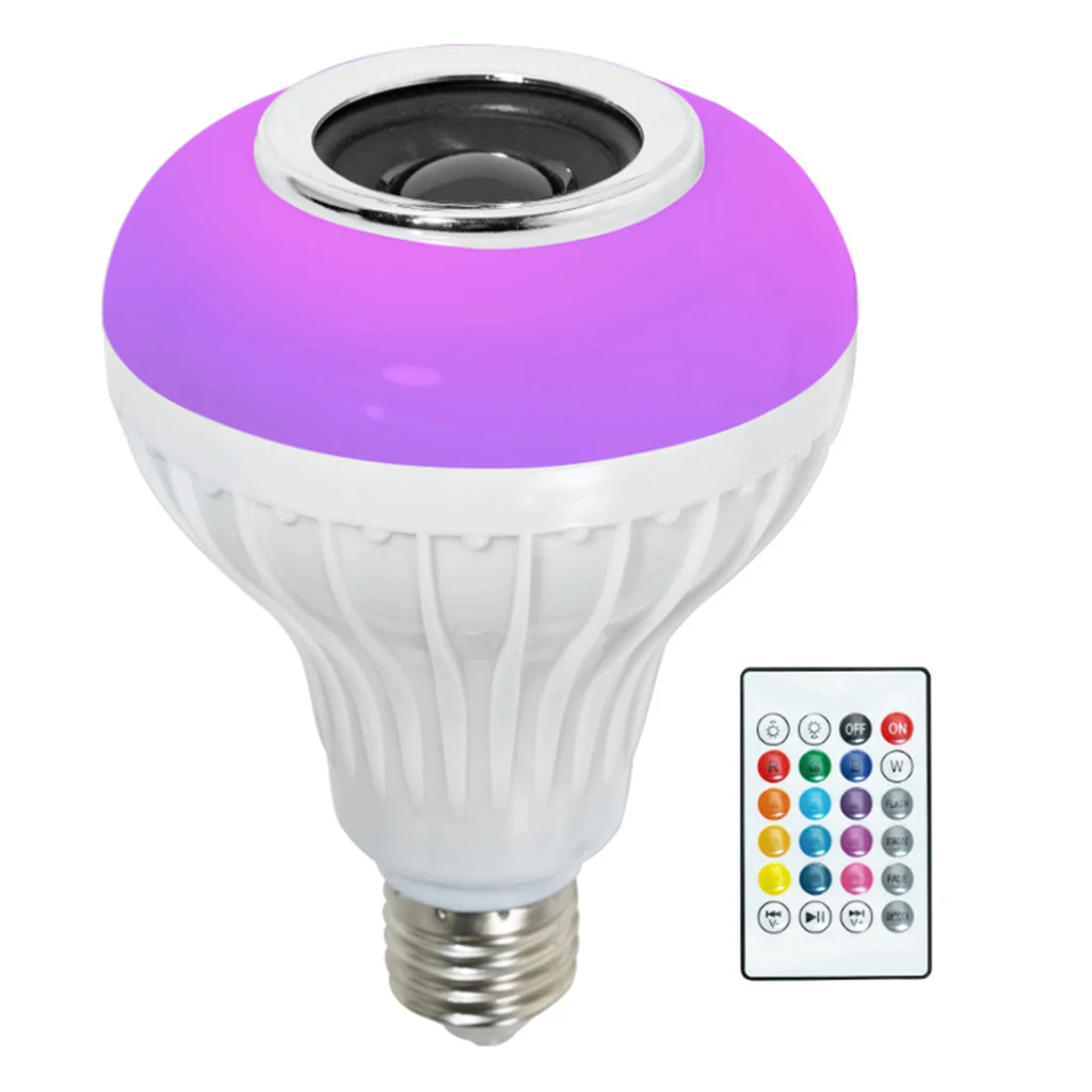 Bluetooth Light Bulb with Speaker Smart LED RGB Music Play Bulb with Remote Control