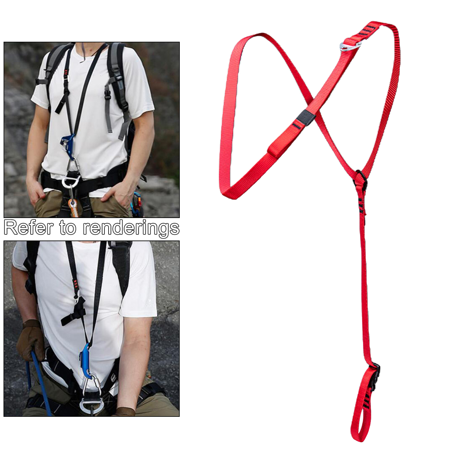 Climbing Chest Ascender Rise Shoulder Strap Aerial Work Aider Harness Device