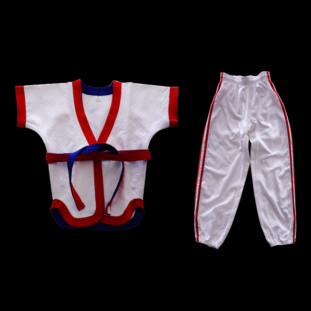 Chinese Wrestling Uniform Cotton Suit Top Clothes Pants Costume Sportswear for Taichi Judo Jitsu Taekwondo Competition Training