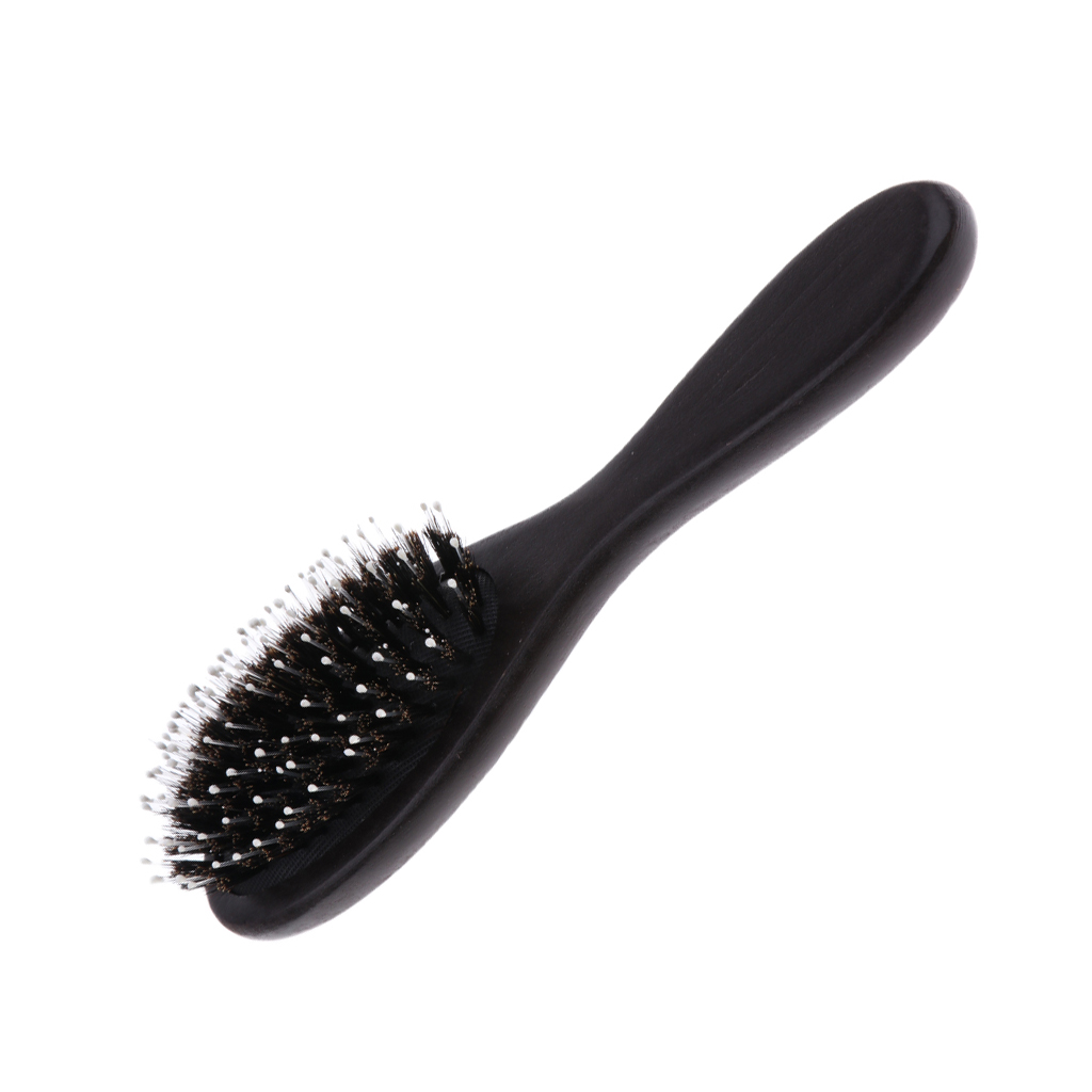 Pro Boar Bristle Hair Comb Hair Brush with Stainless Steel Handle