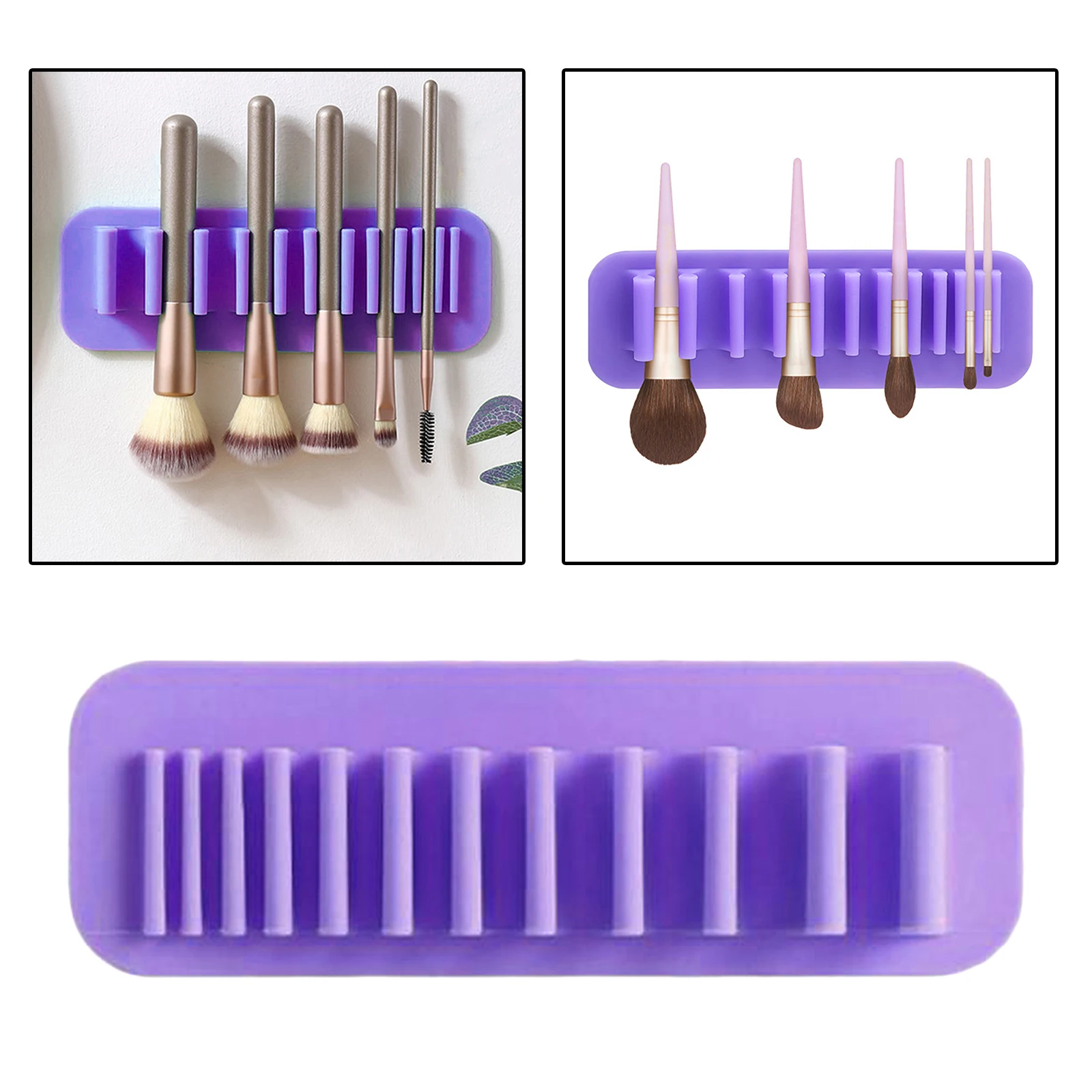 Silicone Wall Mount Makeup Brush Holder Storage Stand Hanger Case Organizer Thin Paint Brush Drying Art Rack Suction Cup