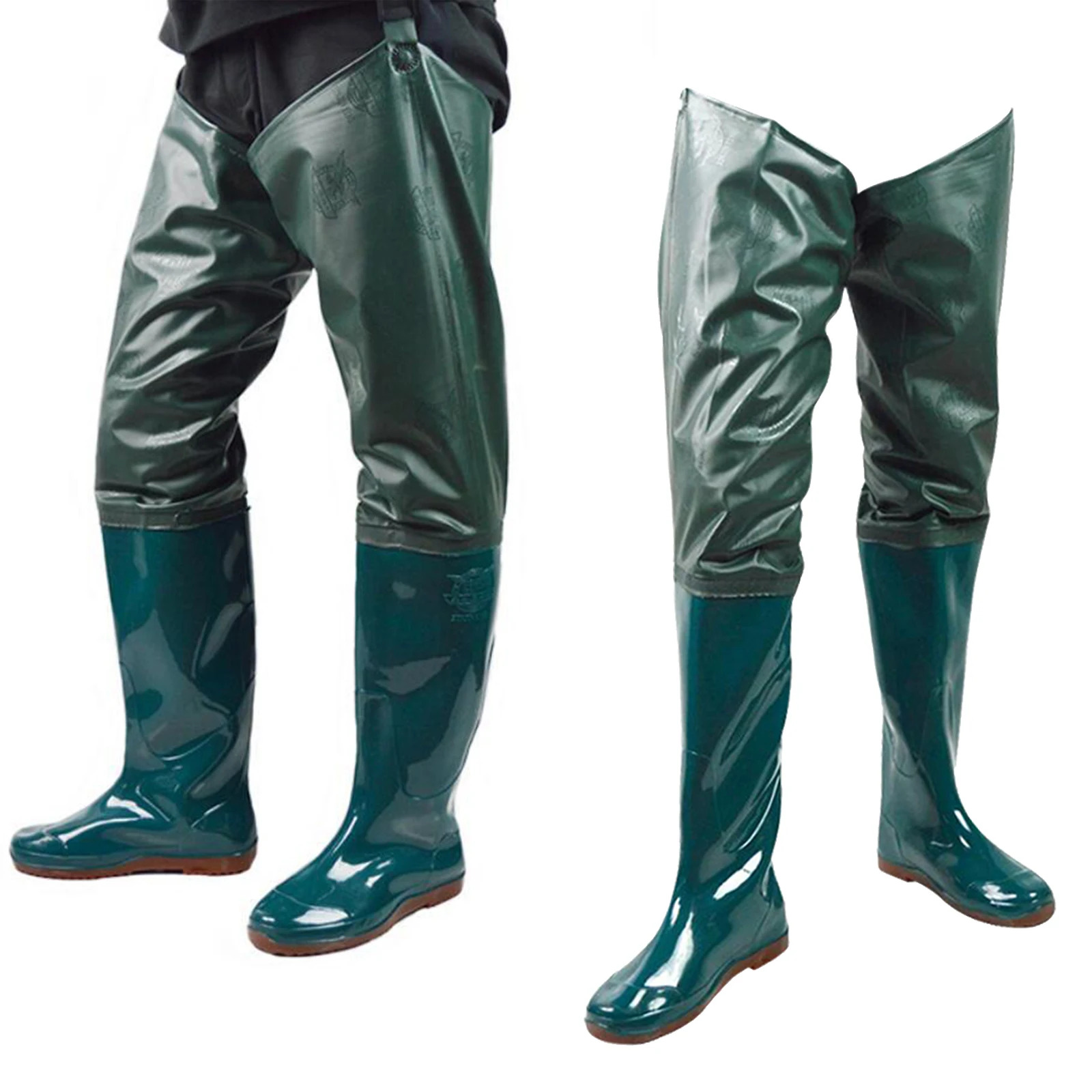 Extended tube wading trousers rice-planting boots anti-slip fishing boots trousers knee-high half-length trousers