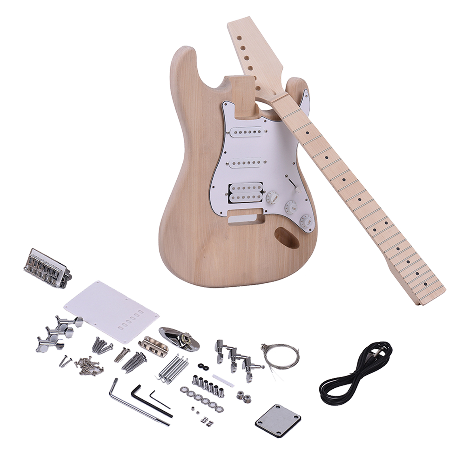 1Set Professional Unfinished DIY Electric Guitar Kit DIY Rosewood Fretboard