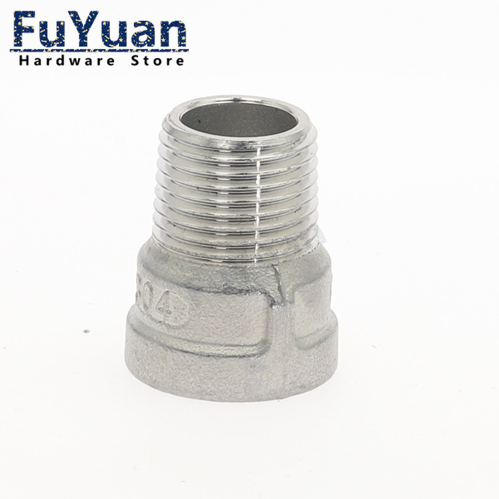 1 stücke 304 Edelstahl Rohr Fitting Wasser Gas Öl DN6-DN50 BSP Männlich zu Weiblich Gewinde Sanitär Stecker Adapter – Detail 4