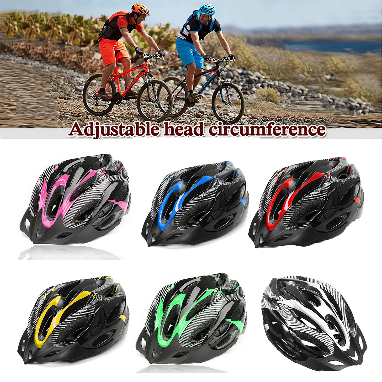 Bike Helmet Head Protector Safety Crash Hat Fashion Casual Sports Helmets Adjustable Riding 65cm Hard Cap Sun Visor