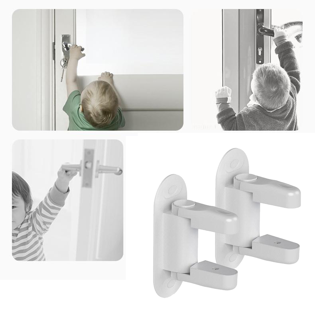 2pcs/pack Kids Door Lever Locks Easy Childproof Safety Locks Guard One Hand