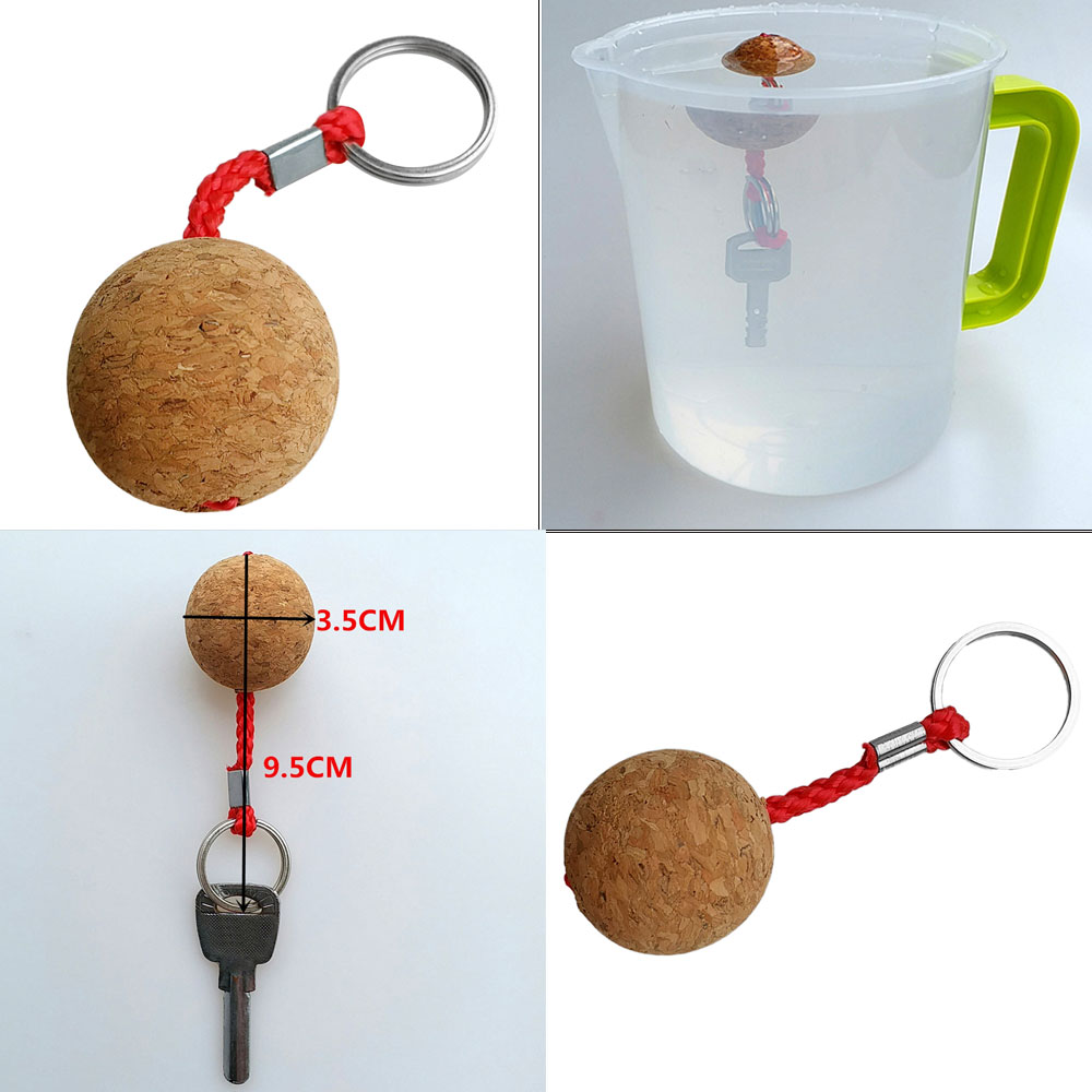 35mm Novelty Floating Cork Keyring Marine Sailing Kayaking Buoyant Key Ring