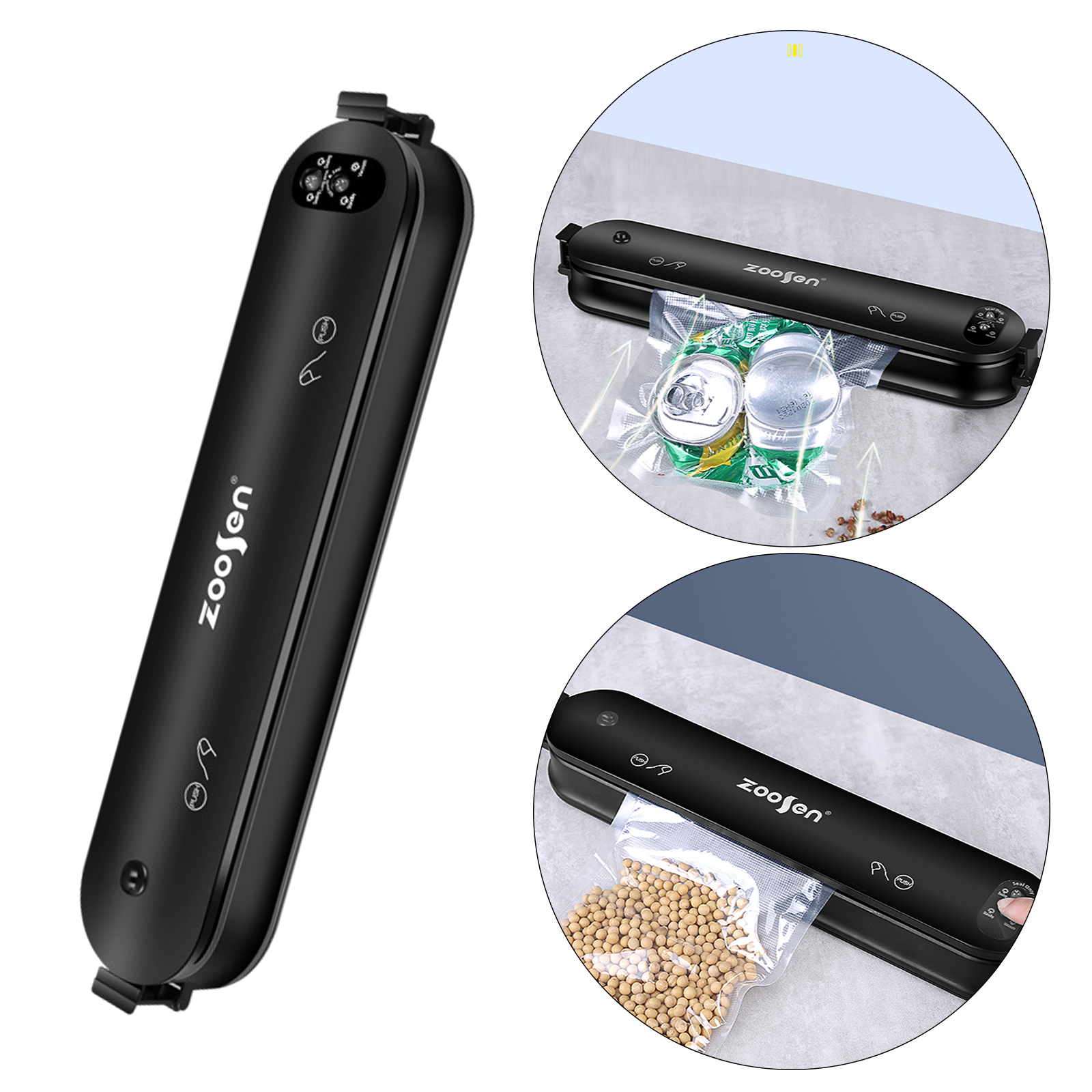 Automatic Food Air Vacuum Sealer Machine Food Saver, with 10 Vacuum Sealing Bags,Plug-US 110 V