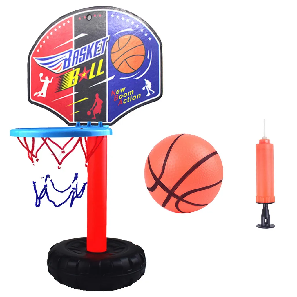 Garneck Kids Basketball Hoop Stand Set Portable Stand Basketball Set Sport Game Play Toys Set with Ball Ball Net and Ball Pump Indoor and Outdoor Fun Toys 