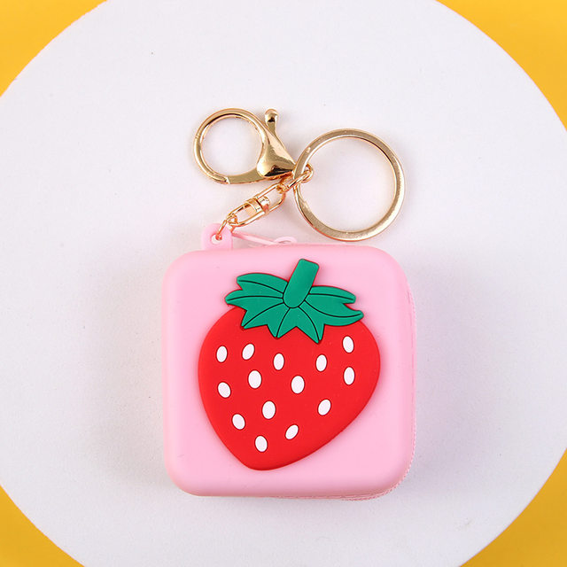 Faux Fruit Bag Embroidered Plush Coin Purse Watermelon Strawberry Orange  Coin Bag Cell Phone Key Card Holder Kids Wallet 2023 - AliExpress