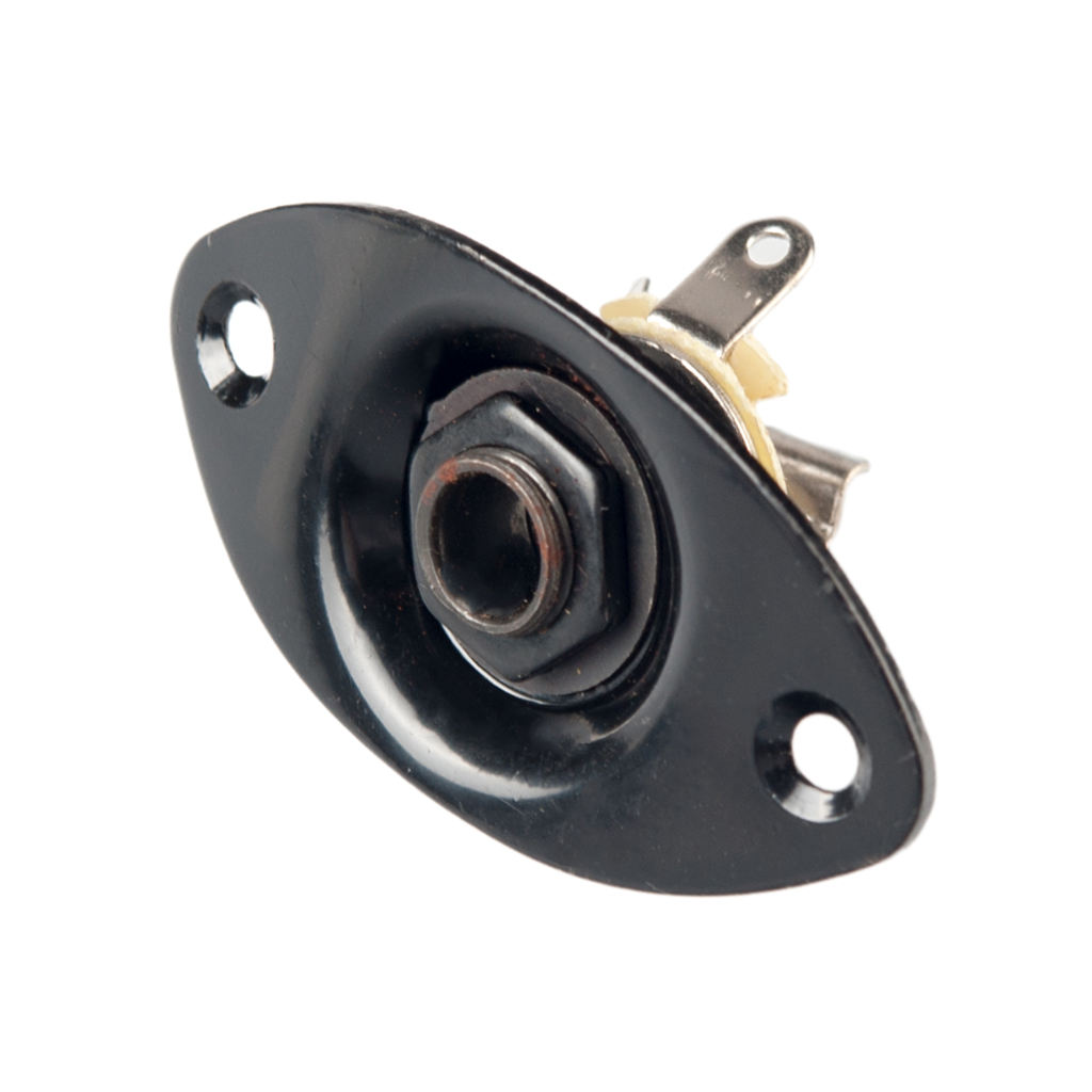 Metal Oval Shape Electric Guitar Input Output Jack Socket Replacements with Mounting Screws DIY