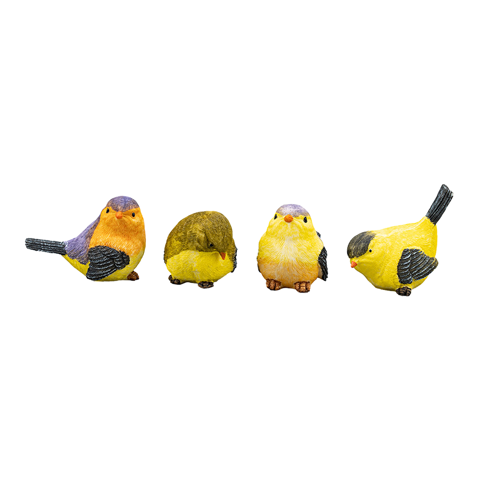 4 PCS Craft Lovely Bird Figurine Funny Micro Landscape Resin Magpie Garden Statues Sculpture Lawn Home Outdoor Decoration Gift