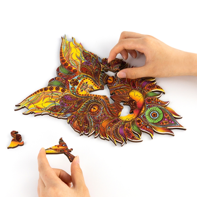 Quebra-cabeças com Peças em Forma de Animal Laser-corte de Madeira Dura Fantasia Casa Ornamento Pais-crianças Brinquedo Interação 3d 4 3d laser-corte de madeira dura fantasia casa