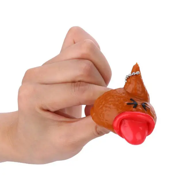 Kids Fidget Toy Antistress Poo Toy Keychain Children Keyring Pop Out  Tongues Poop Keychains Emoticon Toy Tongue Out Poop Toy BROWN 