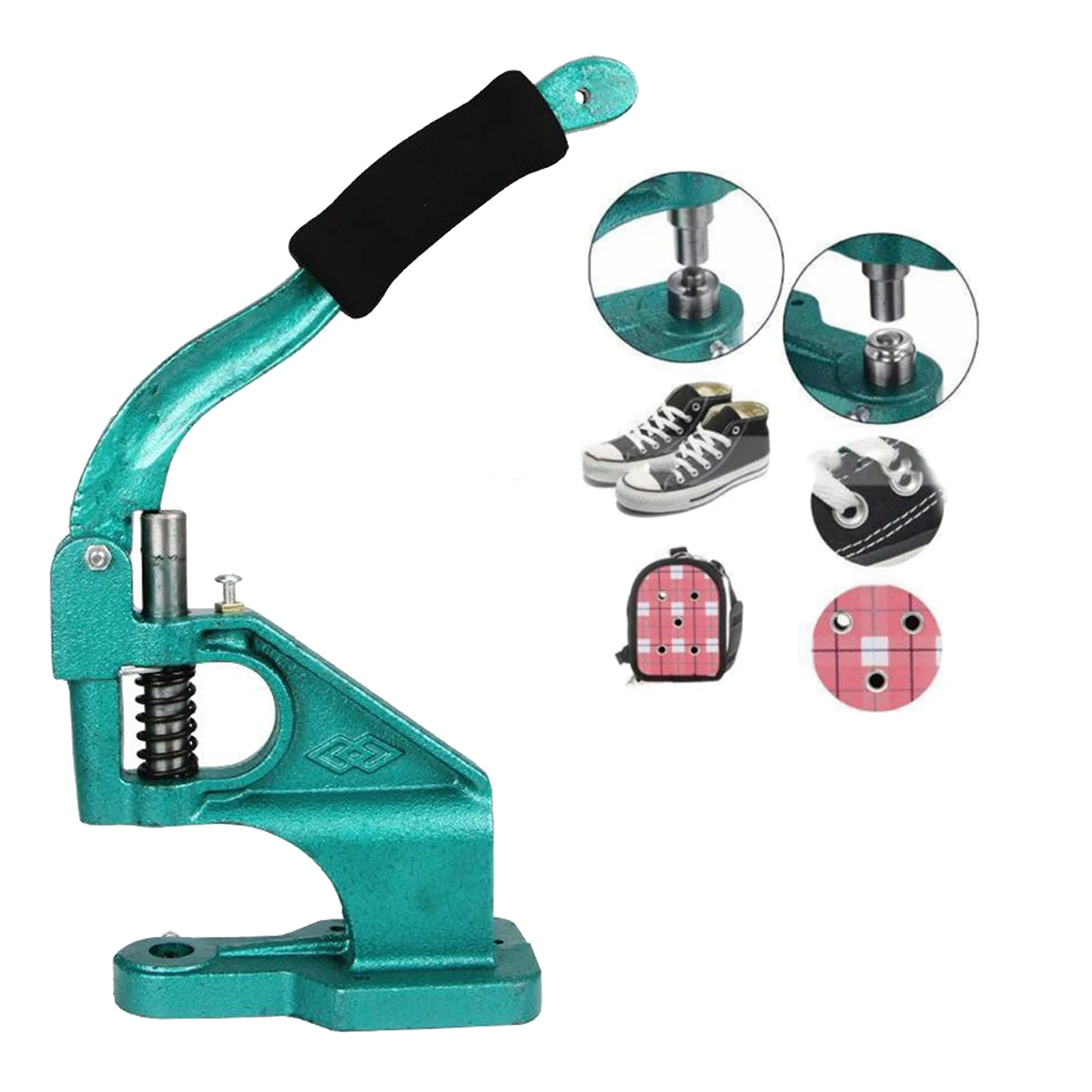 Premium Hand Press Grommet Machine, Heavy Duty Grommet Eyelets Holes Punch Machine Hand Eyelet Press Hole Punch Tool