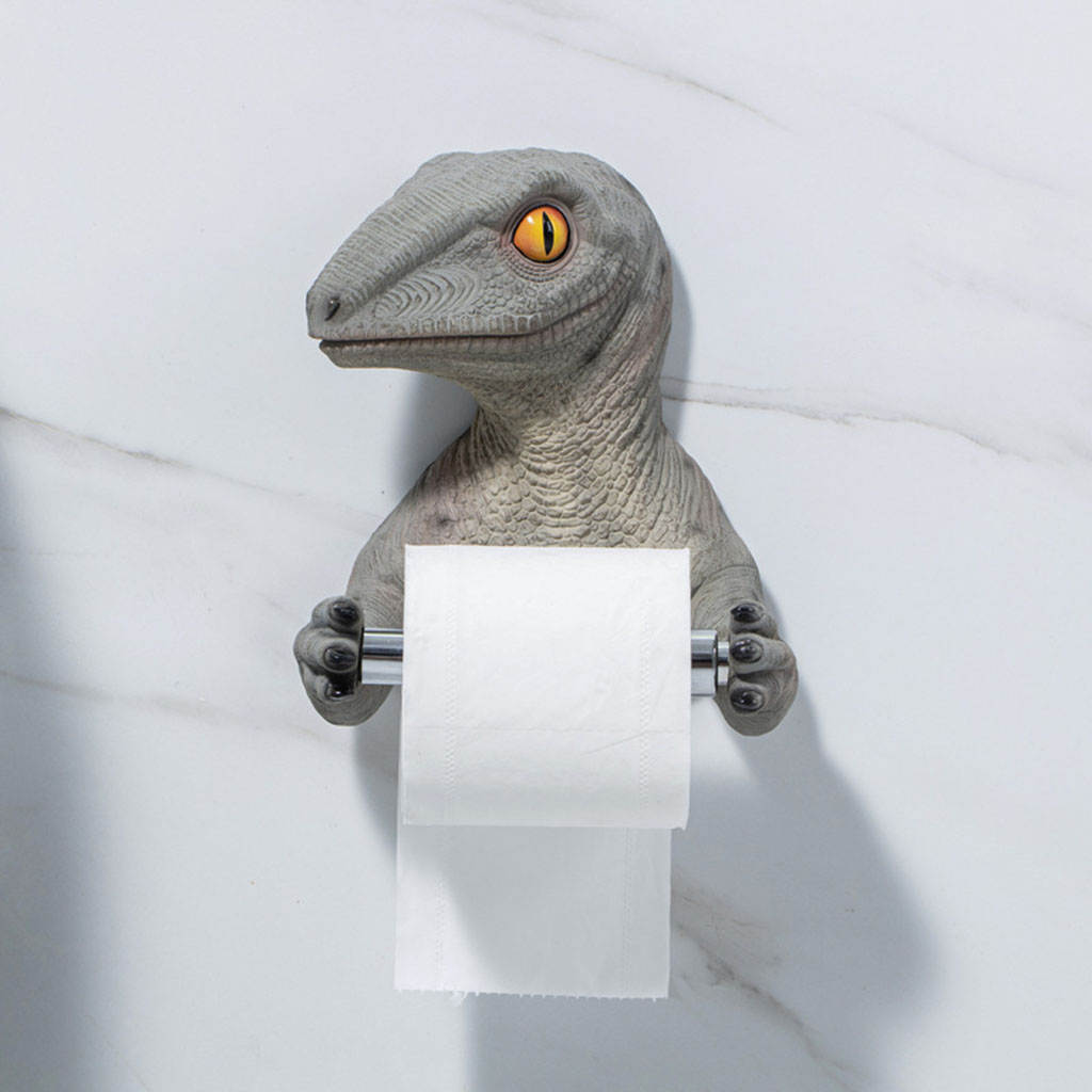 Dinosaur Toilet Paper Holder Wall Hanging Roll Paper Storage Rack for Home Decor