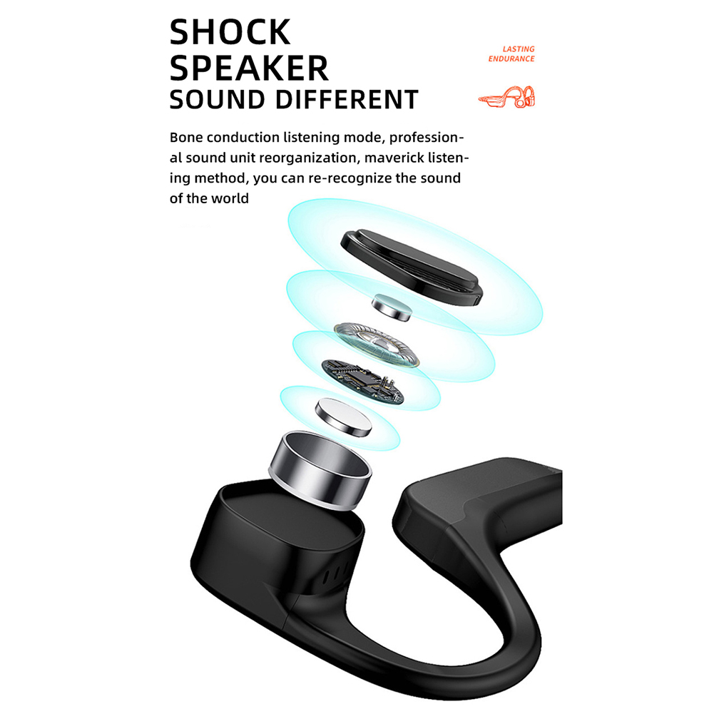 Fones de Ouvido Bluetooth de Condução Esportivos sem Fio Sweatband para Esportes de Corrida Óssea Abertos Bluetooth Microfone Estéreo 5.1 9 High Quality Eletrônicos