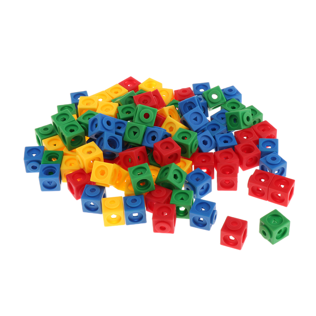 100pcs Linking Snap Math Counting Blocks Cubes Manipulative Math 4 Color