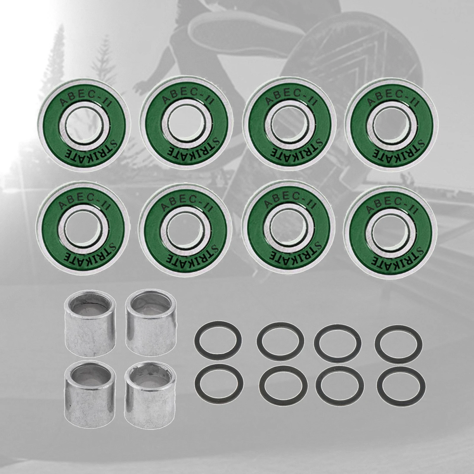 8 Pcs 608RS-ABEC 11 Bearings with Spaces and Speed Washers Set High Performance Roller Skate Scooter Skateboard
