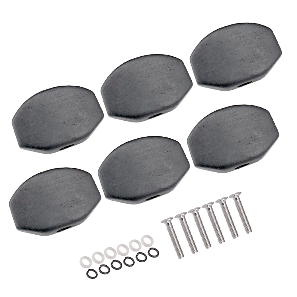 6x Wooden Square Tuning Machine Caps Buttons Replacement for Acoustic Folk Guitar DIY