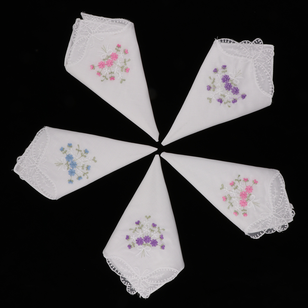 5x  Handkerchief Embroidery Pattern Decoration Wedding Birthday Valentine's Day