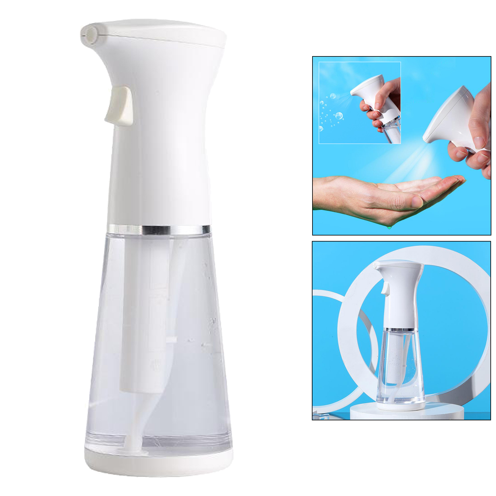 Foam Soap Alcohol Sprayer Battery-Powered Handwashing Dispenser White