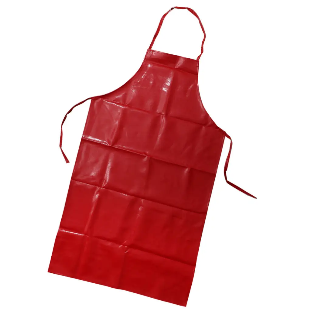 Waterproof Long Kitchen Apron Oilproof Anti Dirt Working Aprons, Made of thickened PU leather fabric, strong and sturdy