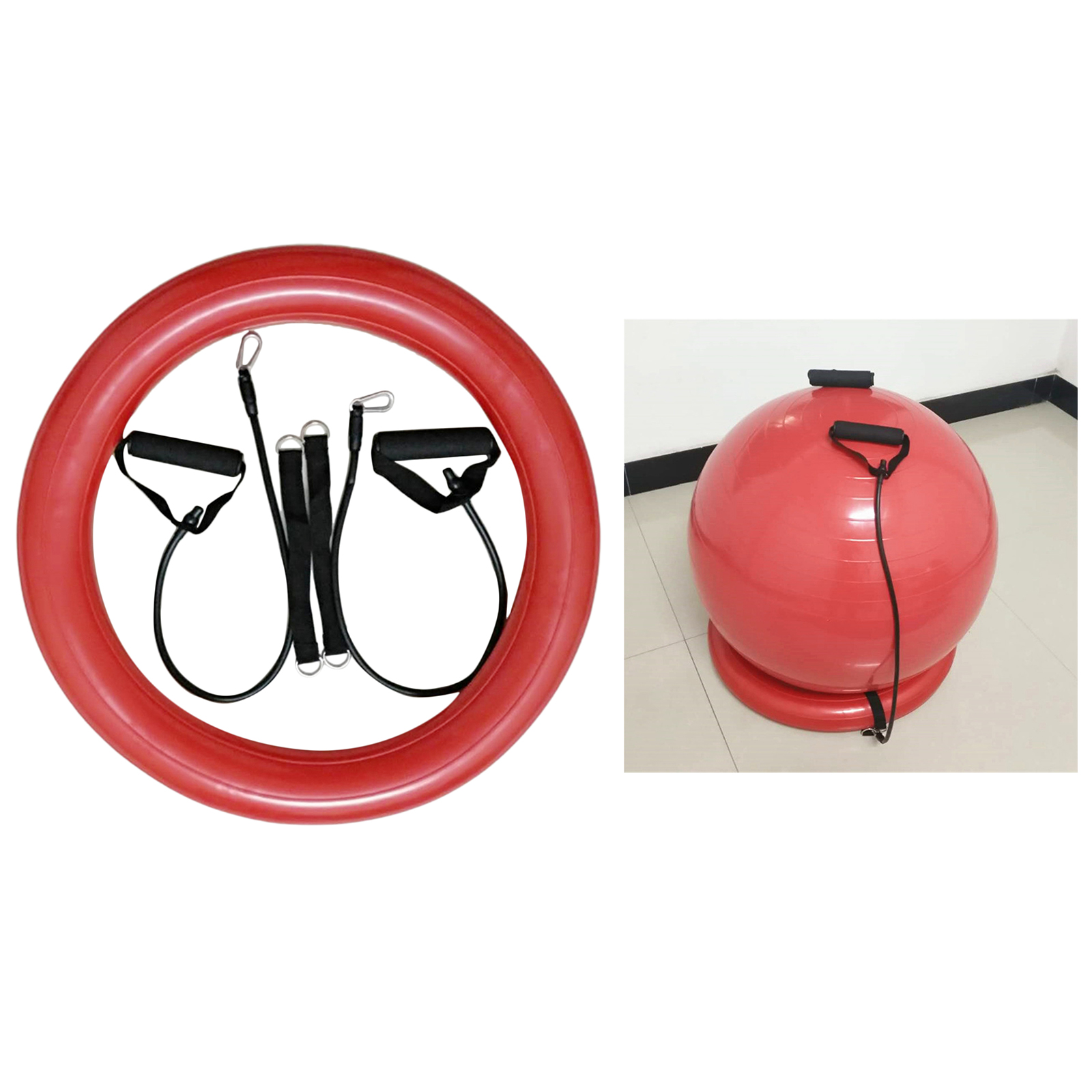 Yoga Ball Chair Inflatable Stability Holder Base Resistance Bands