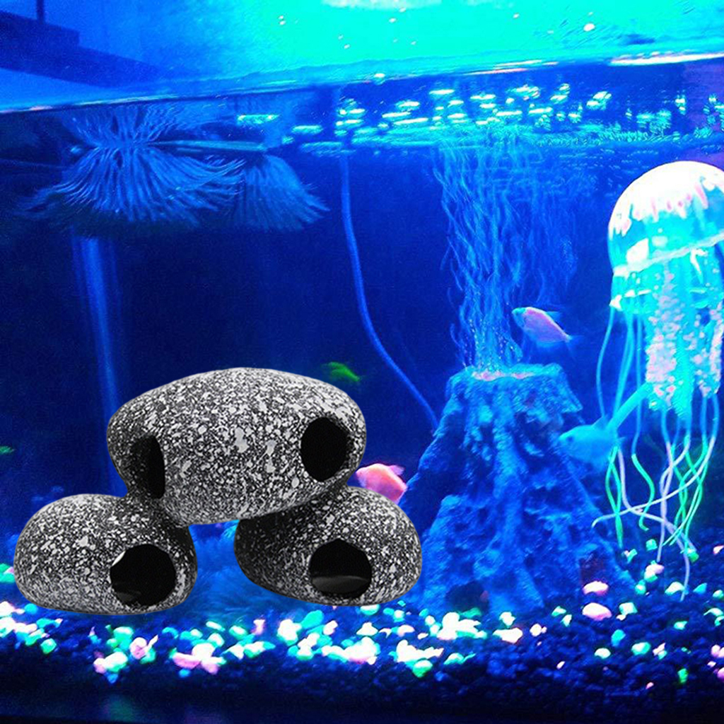 Decorative Aquarium Cave, Natural Ceramics Betta Cave Hide Out Rock Stone, Fish Tank Shrimp Play Hide Rest Tropical Cichlid Rock