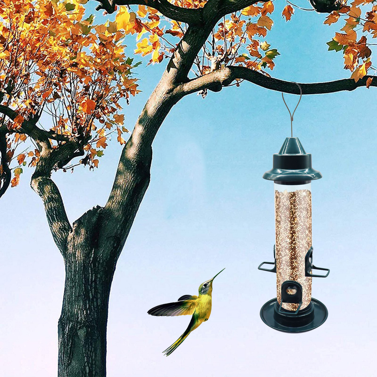 Birdfeeder Weatherproof Hanging Feeding Station Bird Watching Planter Garden Yard Porch Patio