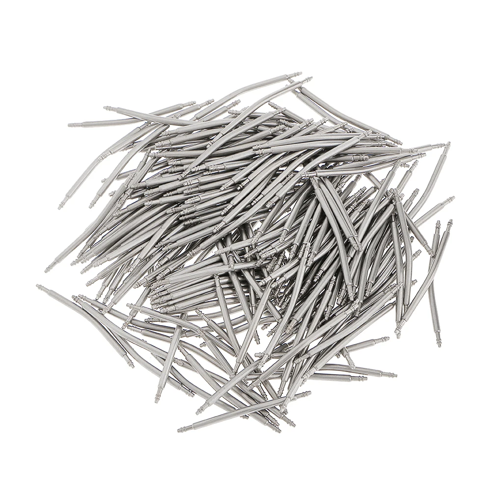 200pcs Stainless Steel Curved Spring Bar Pins Link For 16-26mm Curved Spring Bar Pins Link for Watch Band Watch Repair Accessory